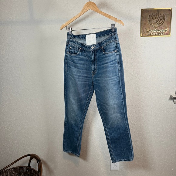 MOTHER The Dazzler Shift Crop Jeans Mid Wash Sin And Suffer Size 29 - Picture 4 of 13